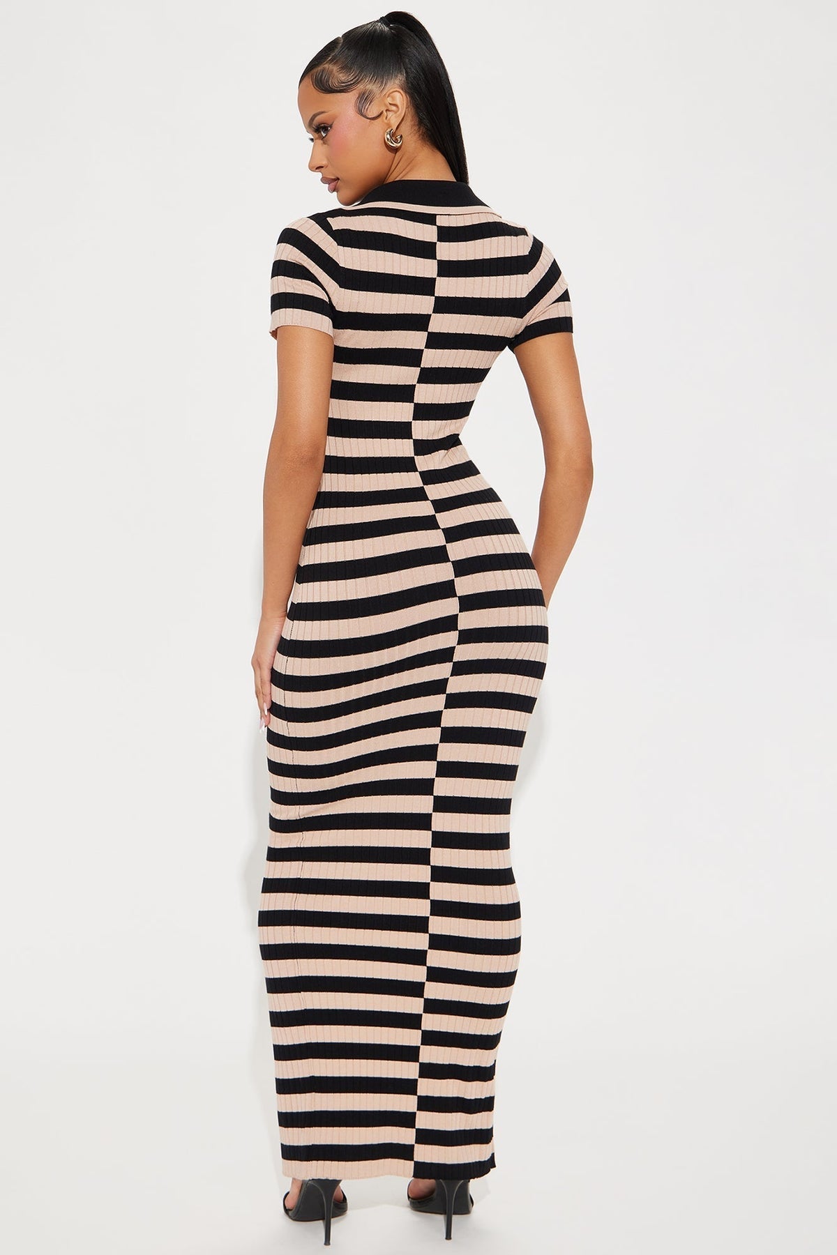 Prestigious Tour Ribbed Maxi Dress - Taupe/combo