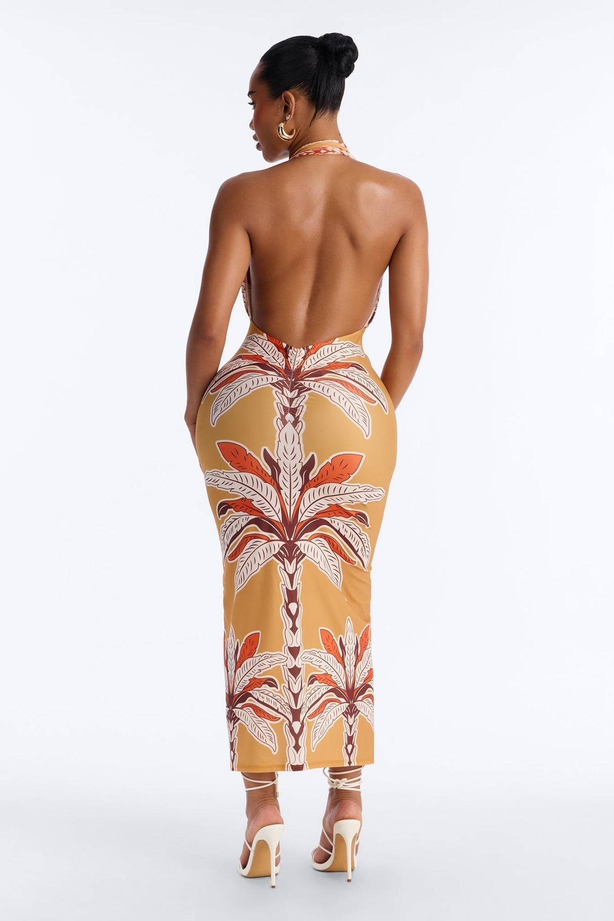 Anita Halter Midi Dress - Orange/combo