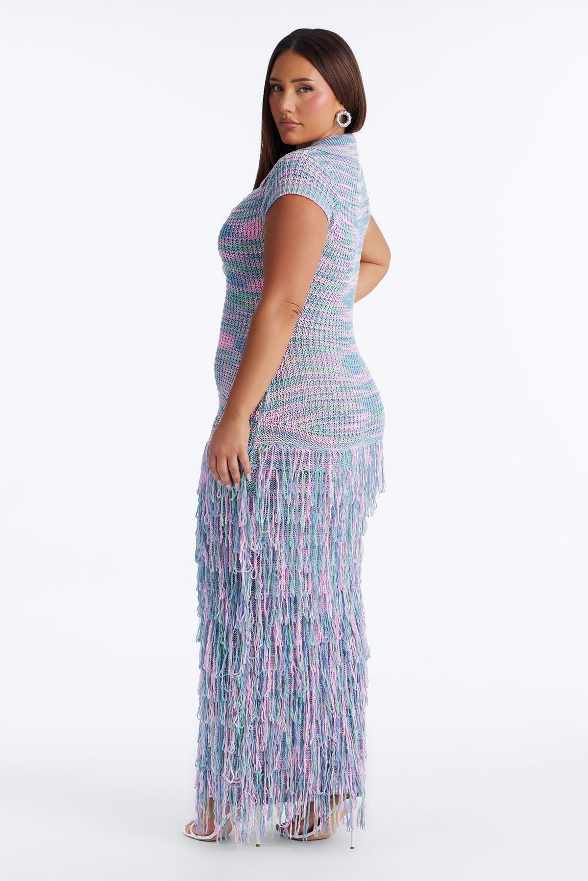 Catalina Marled Crochet Maxi Dress - Sage/combo