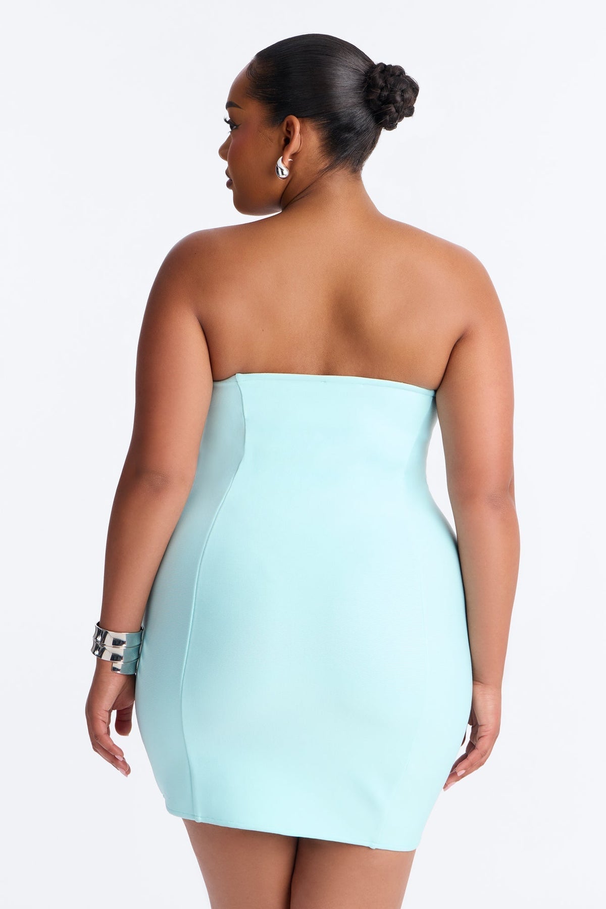 Bahama Mama Beaded Bandage Micro Mini Dress - Light Blue