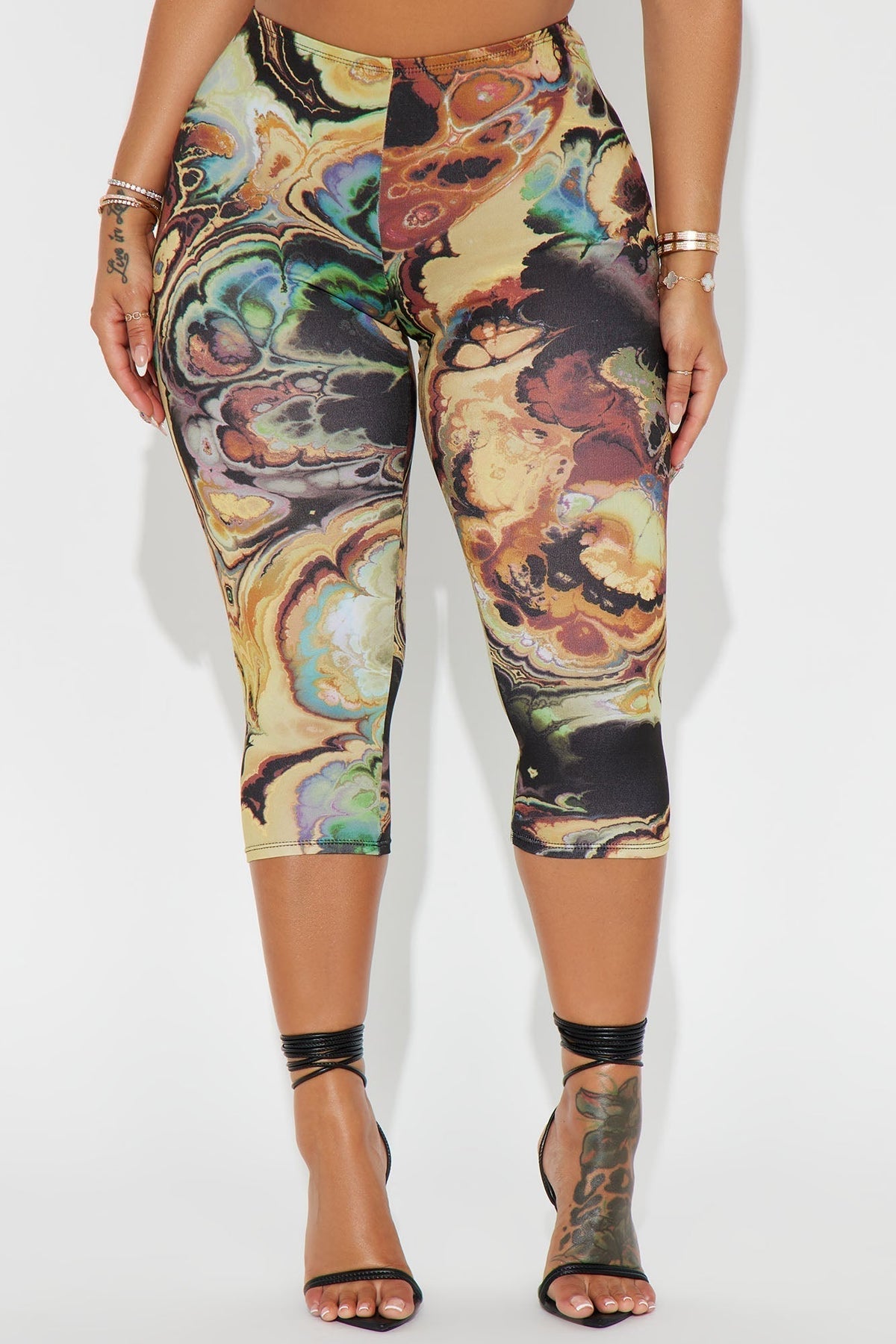 All At Once Capri Legging - Yellow/combo