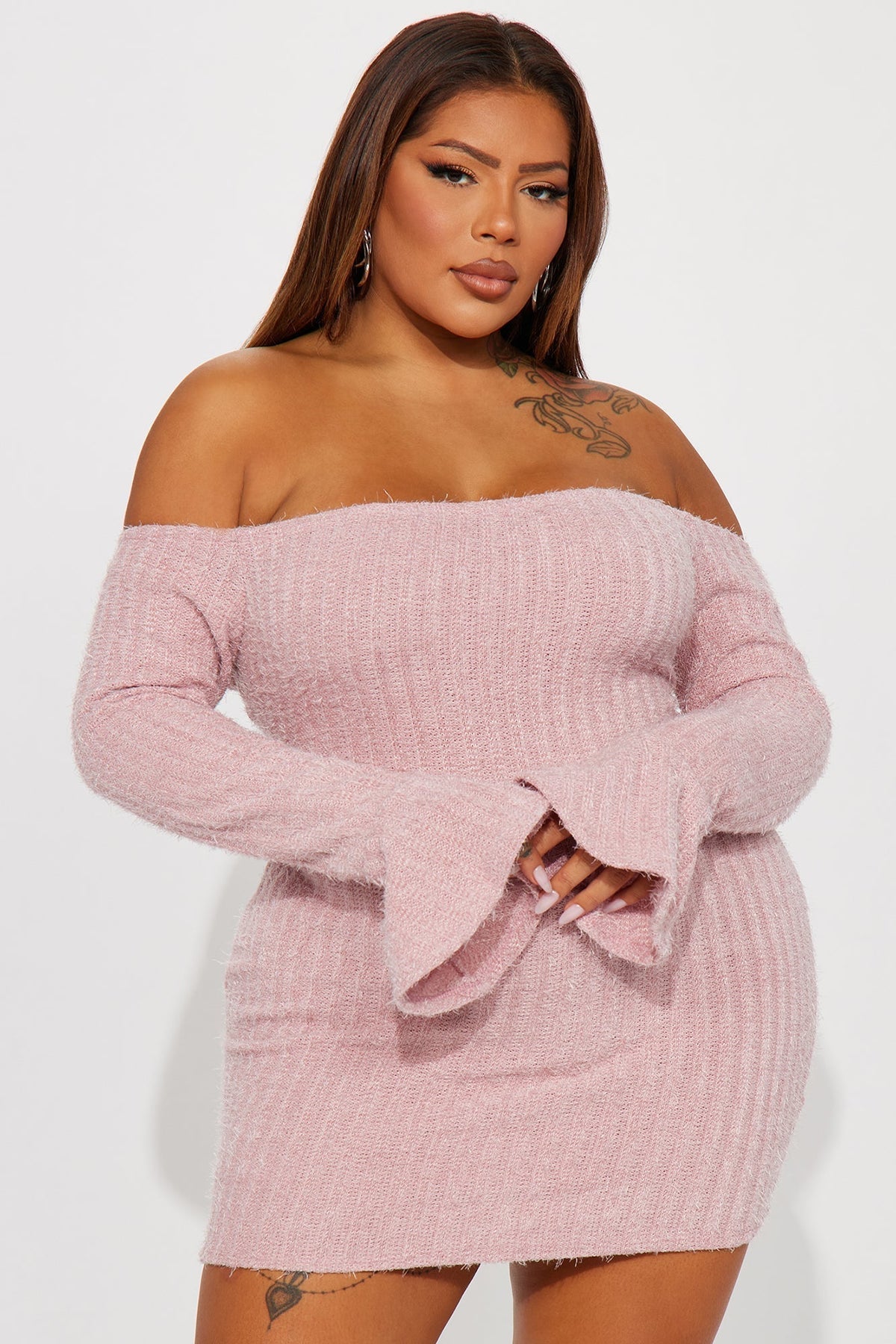 Mile High Sweater Mini Dress - Mauve