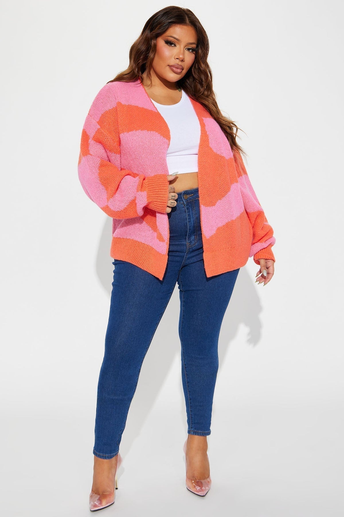 All Mixed Up Cardigan - Pink/combo