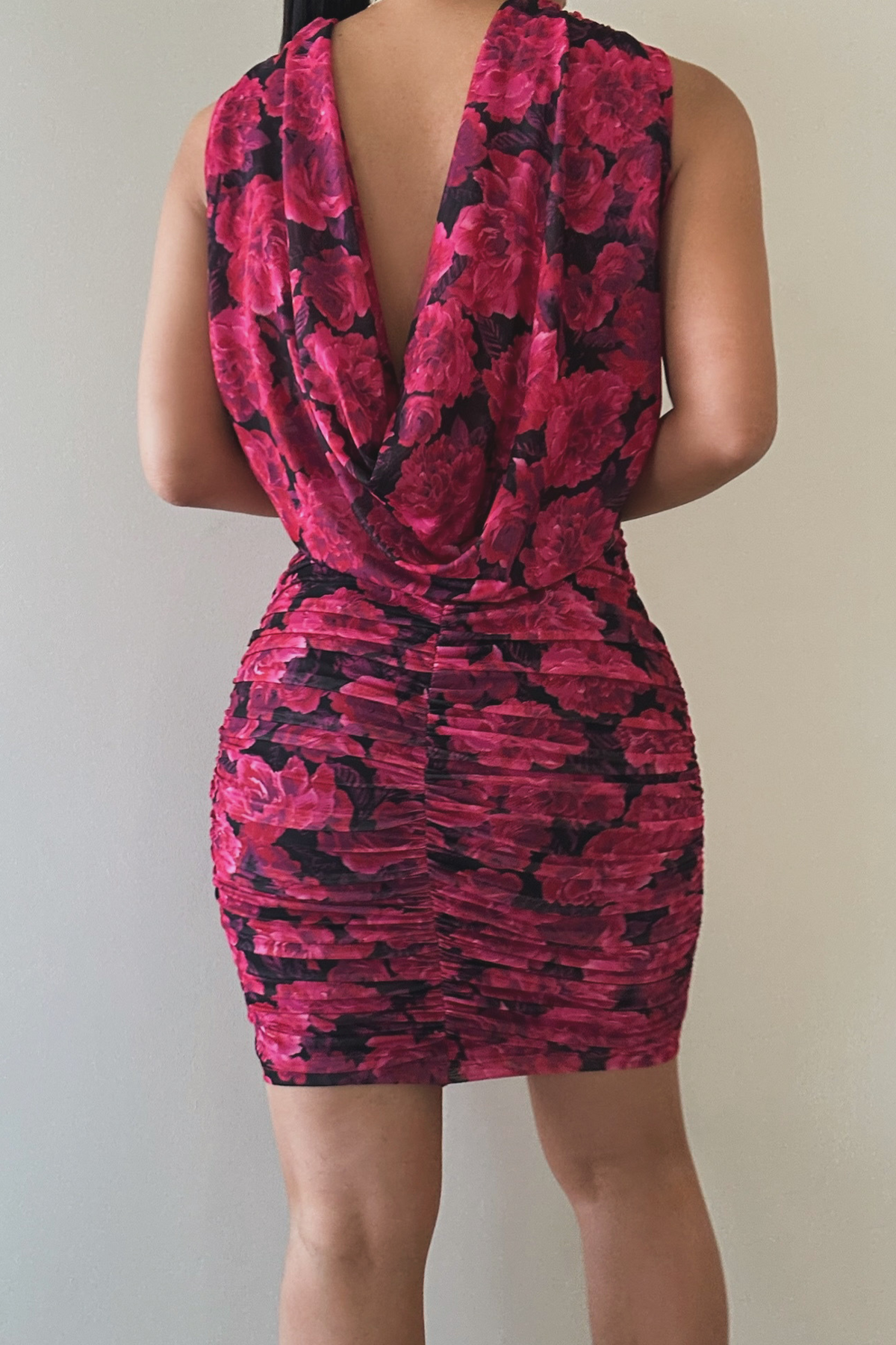 Pink Paraiso Cowl Back Dress