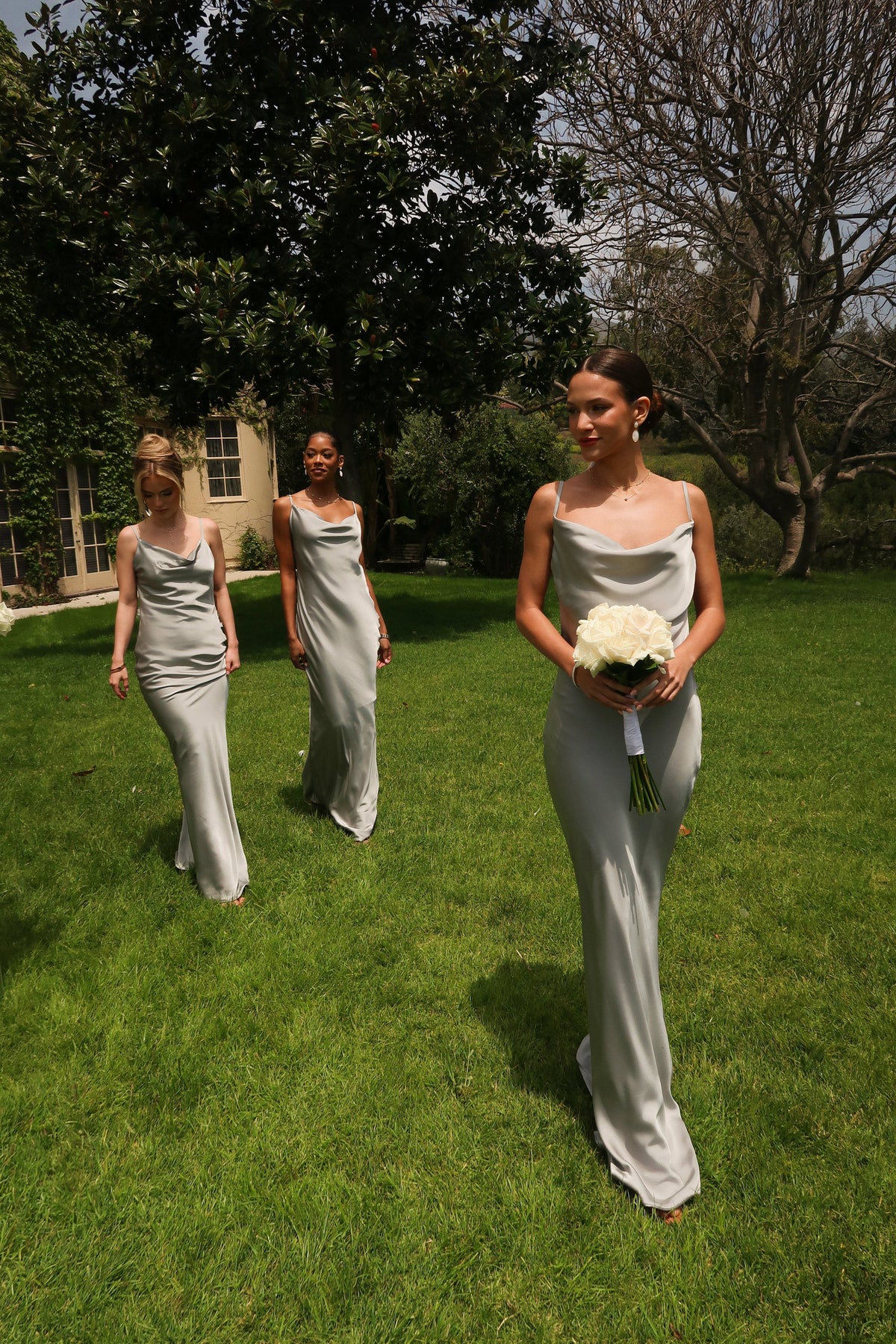 Sage Down The Aisle Satin Gown