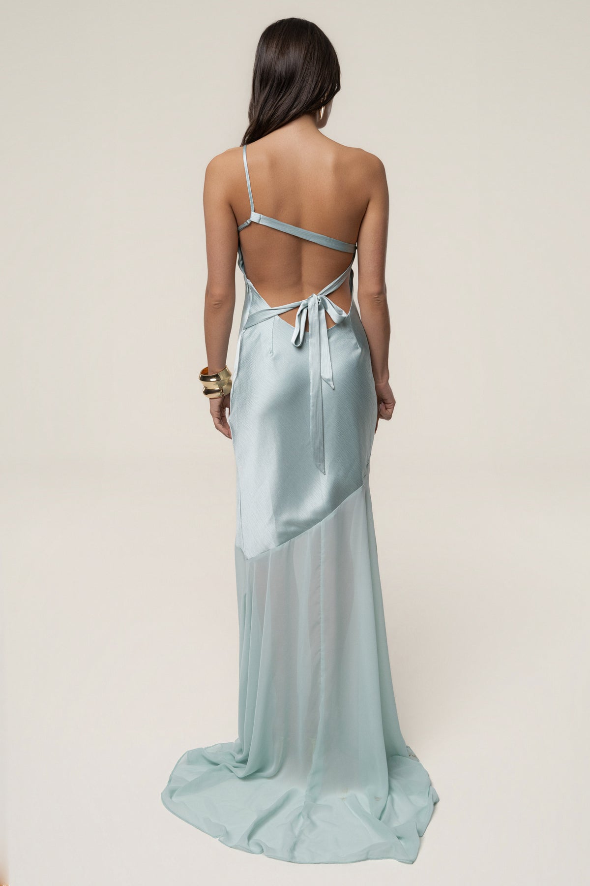 Blue Olivia One Shoulder Maxi Dress