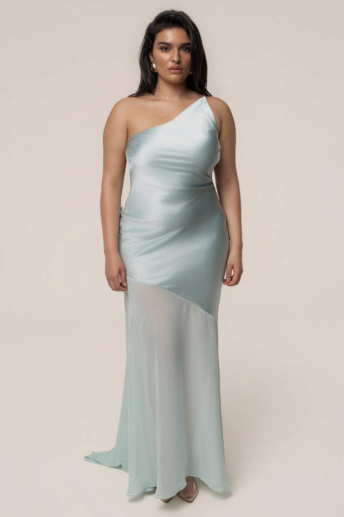 Blue Olivia One Shoulder Maxi Dress