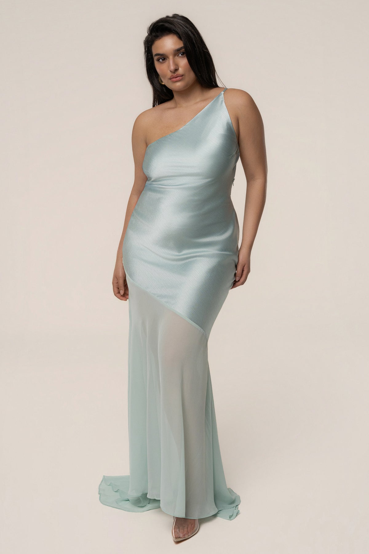 Blue Olivia One Shoulder Maxi Dress