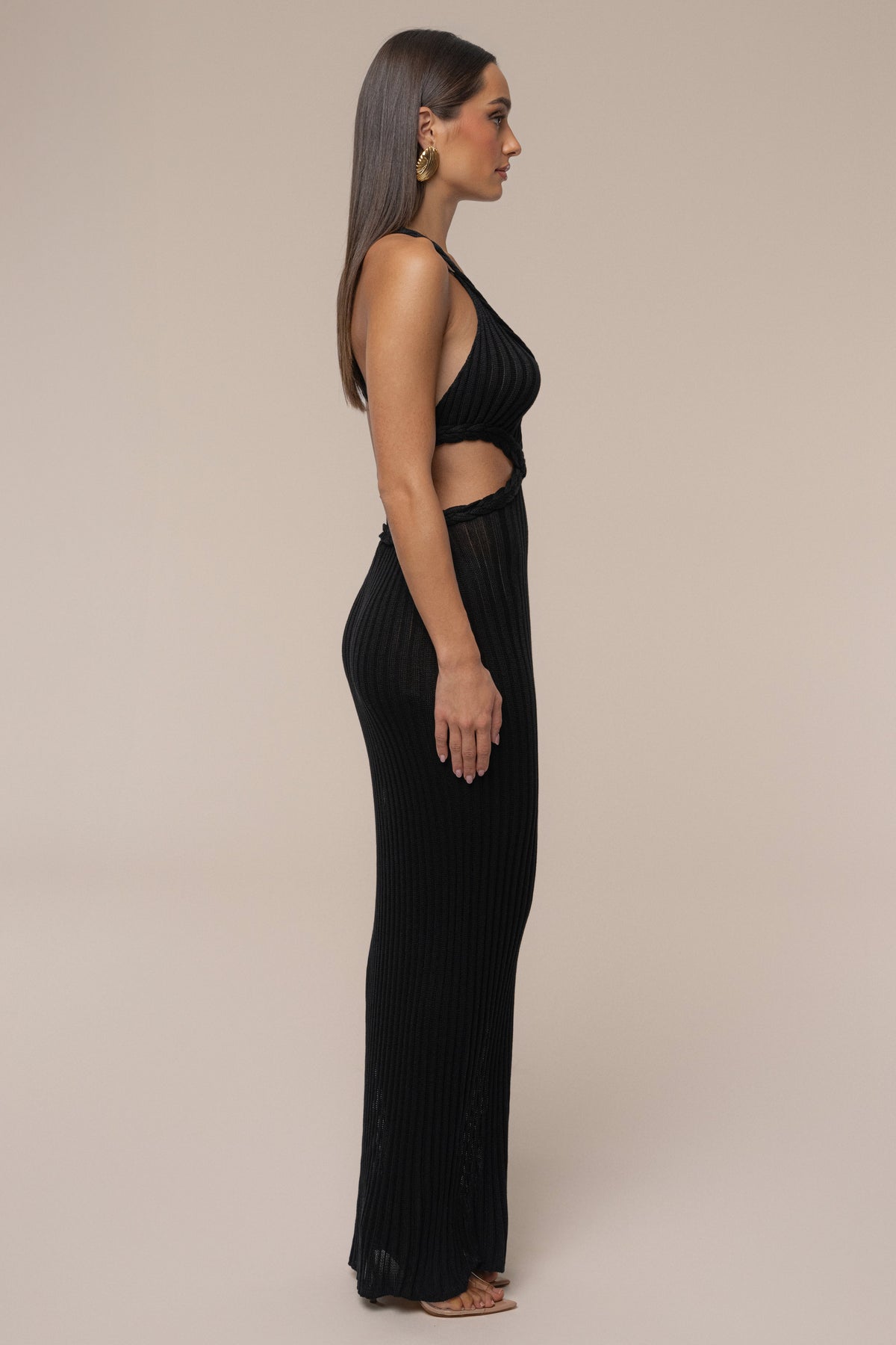 Black Drift And Dream Braided Maxi Dress