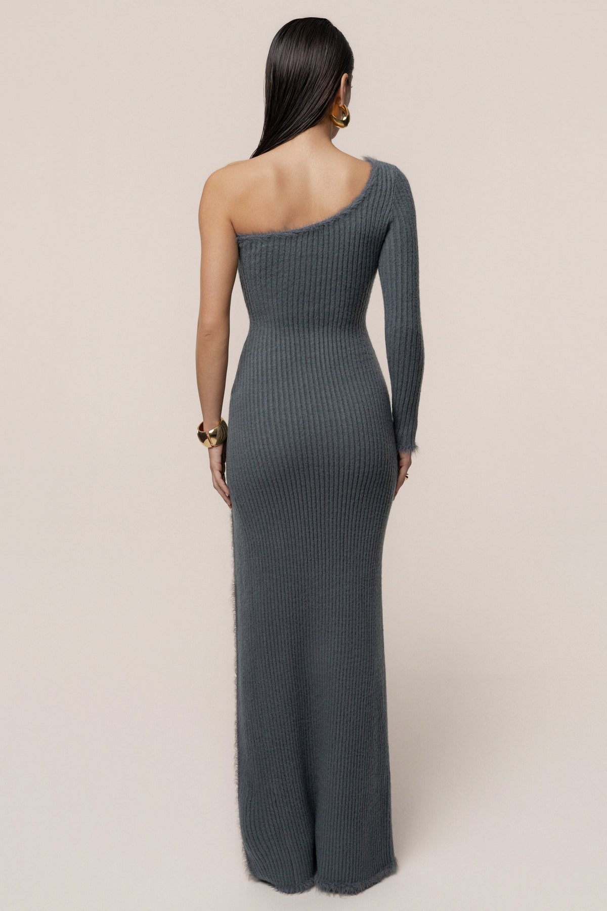 Heather Grey Alpine Elegance Slit Dress
