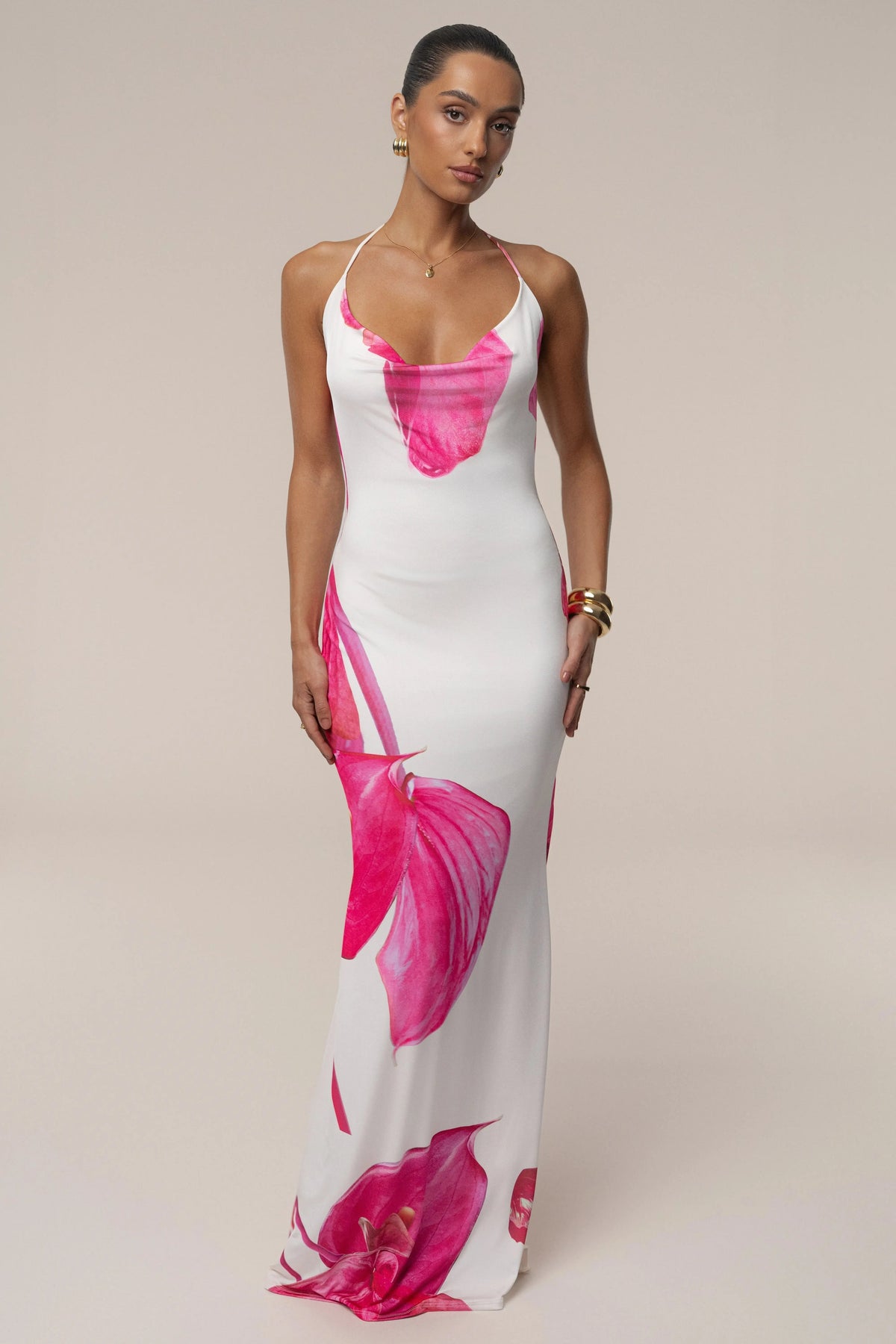 Ivory Midsummer Cowl Neck Dress
