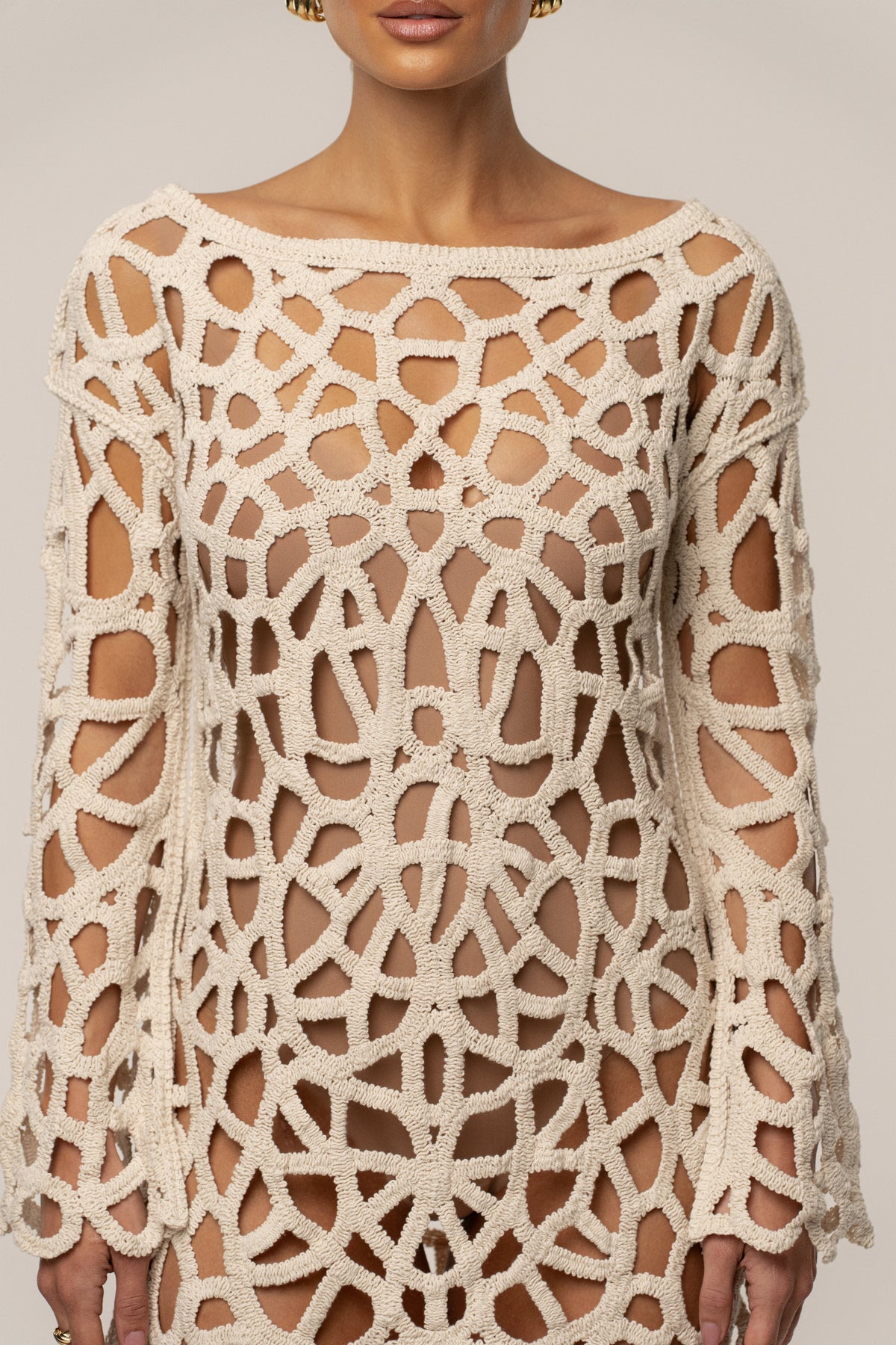 Ecru Seaside Crochet Cover Up