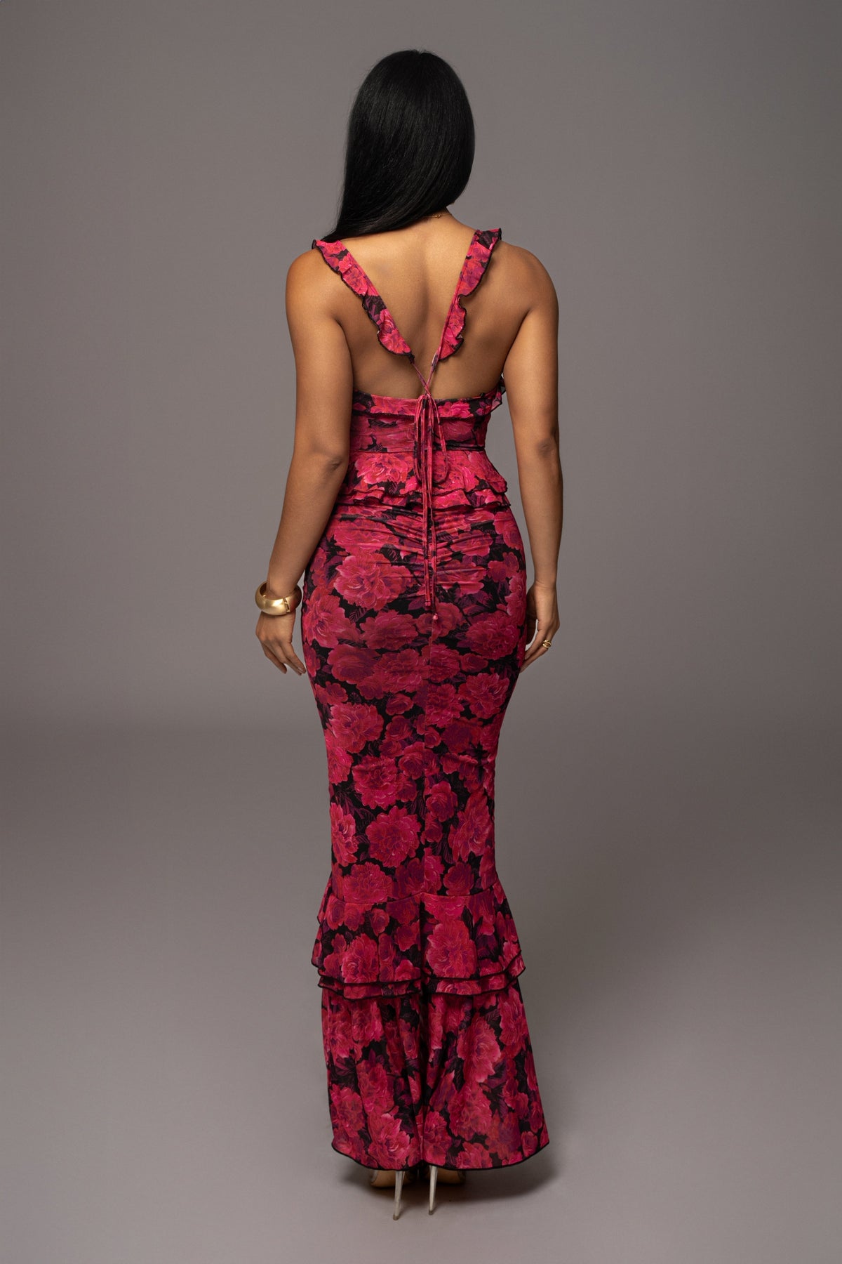 Pink La Costa Ruffle Maxi Dress