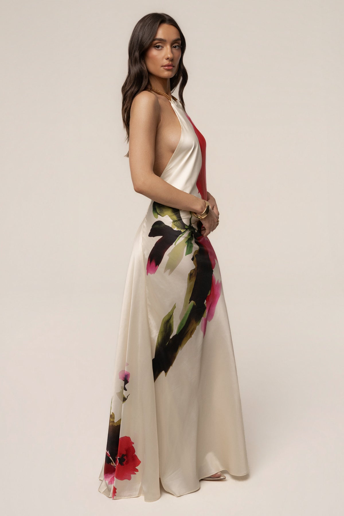 Ivory Print Audrey Maxi Dress