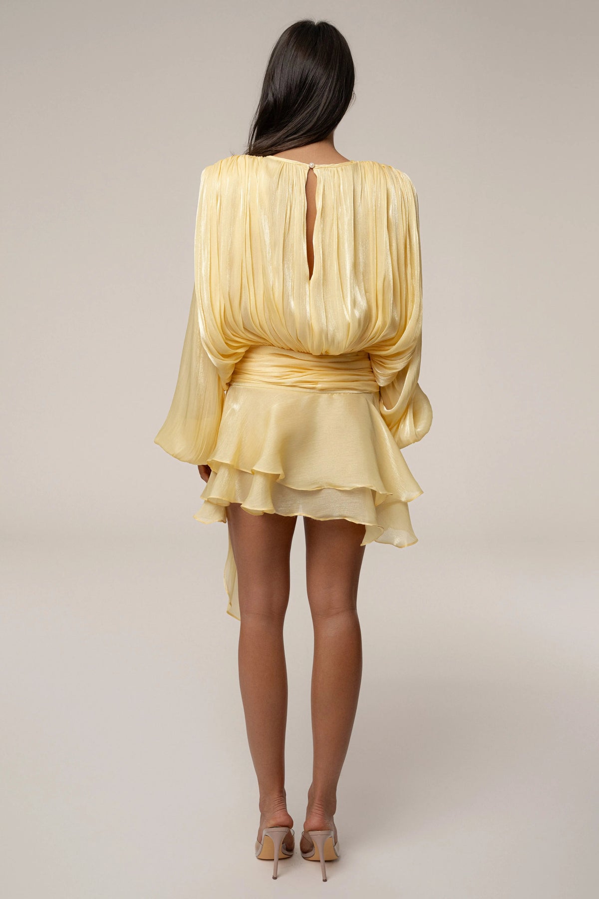 Yellow Pure Glow Draped Mini Dress