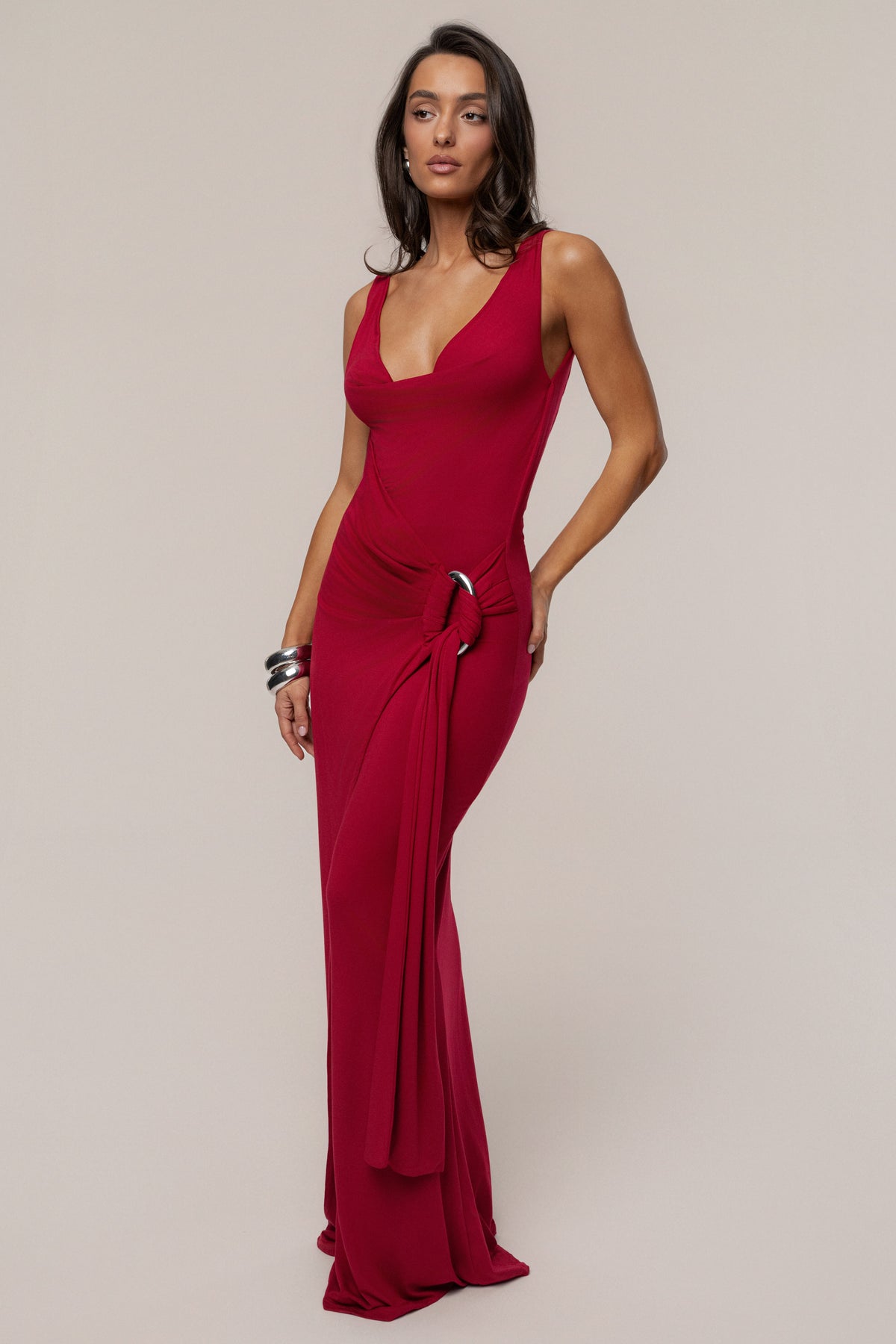 Red Divine State Maxi Dress