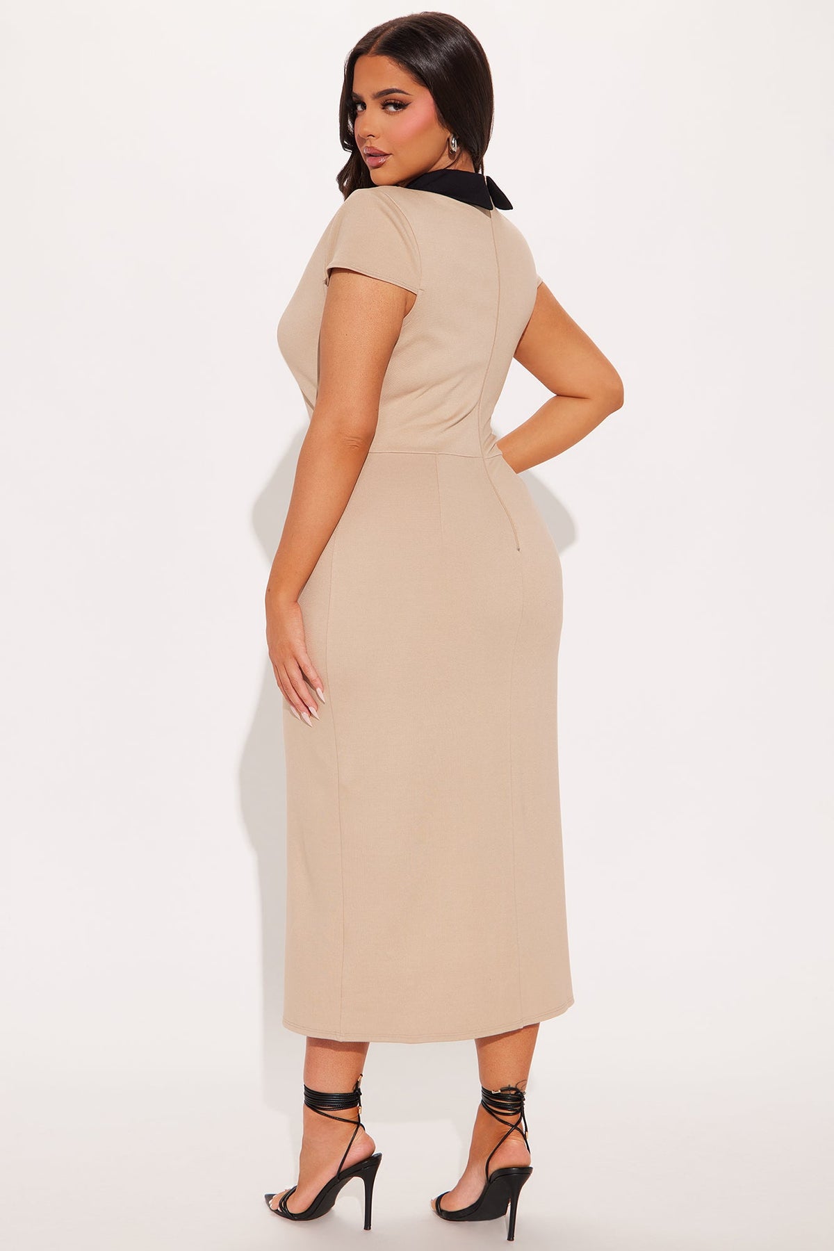 All Business Body Sculpting Midi Dress - Taupe/combo