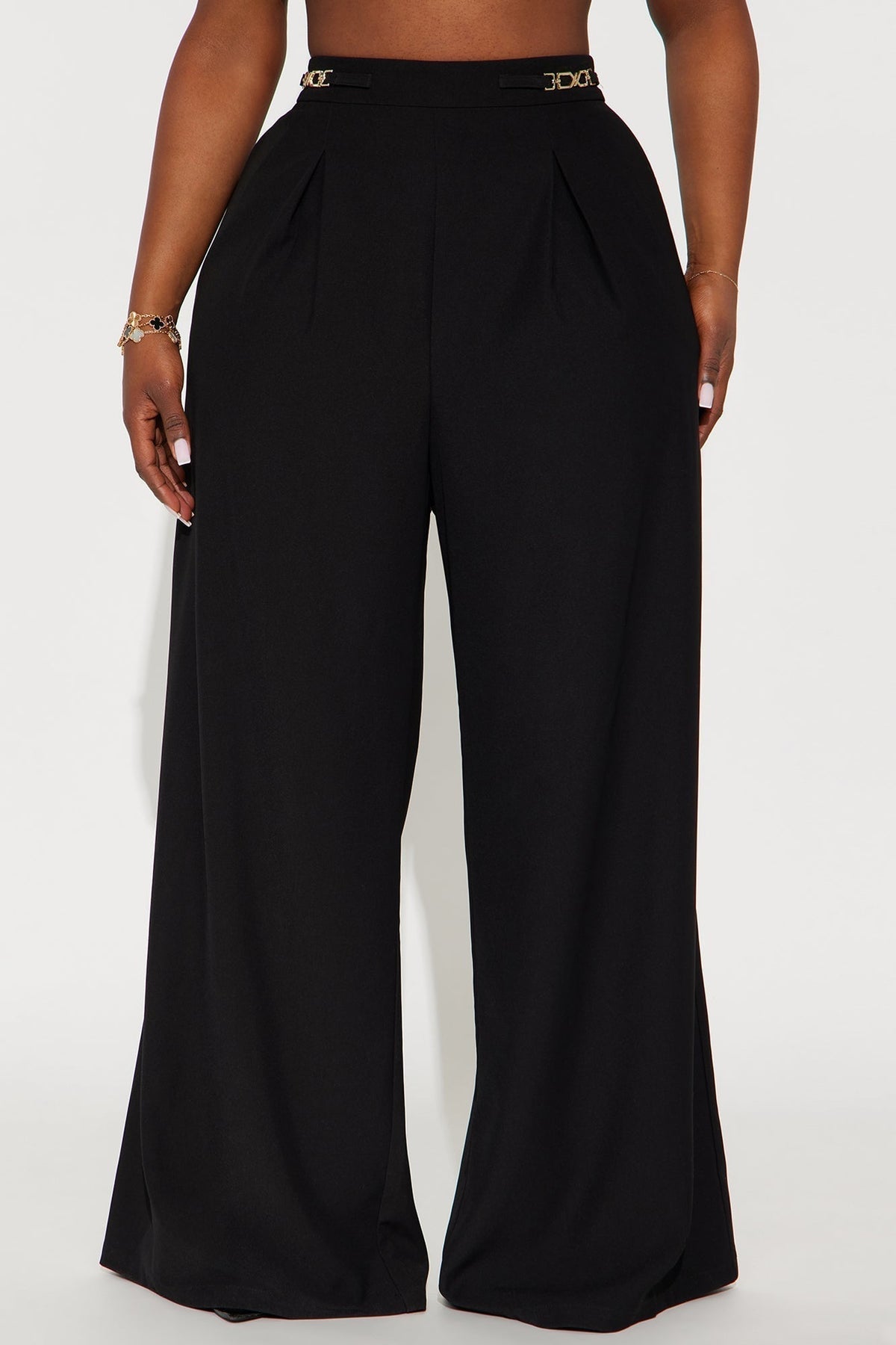Aleah High Rise Twill Rigid Trouser Pant 33 - Black