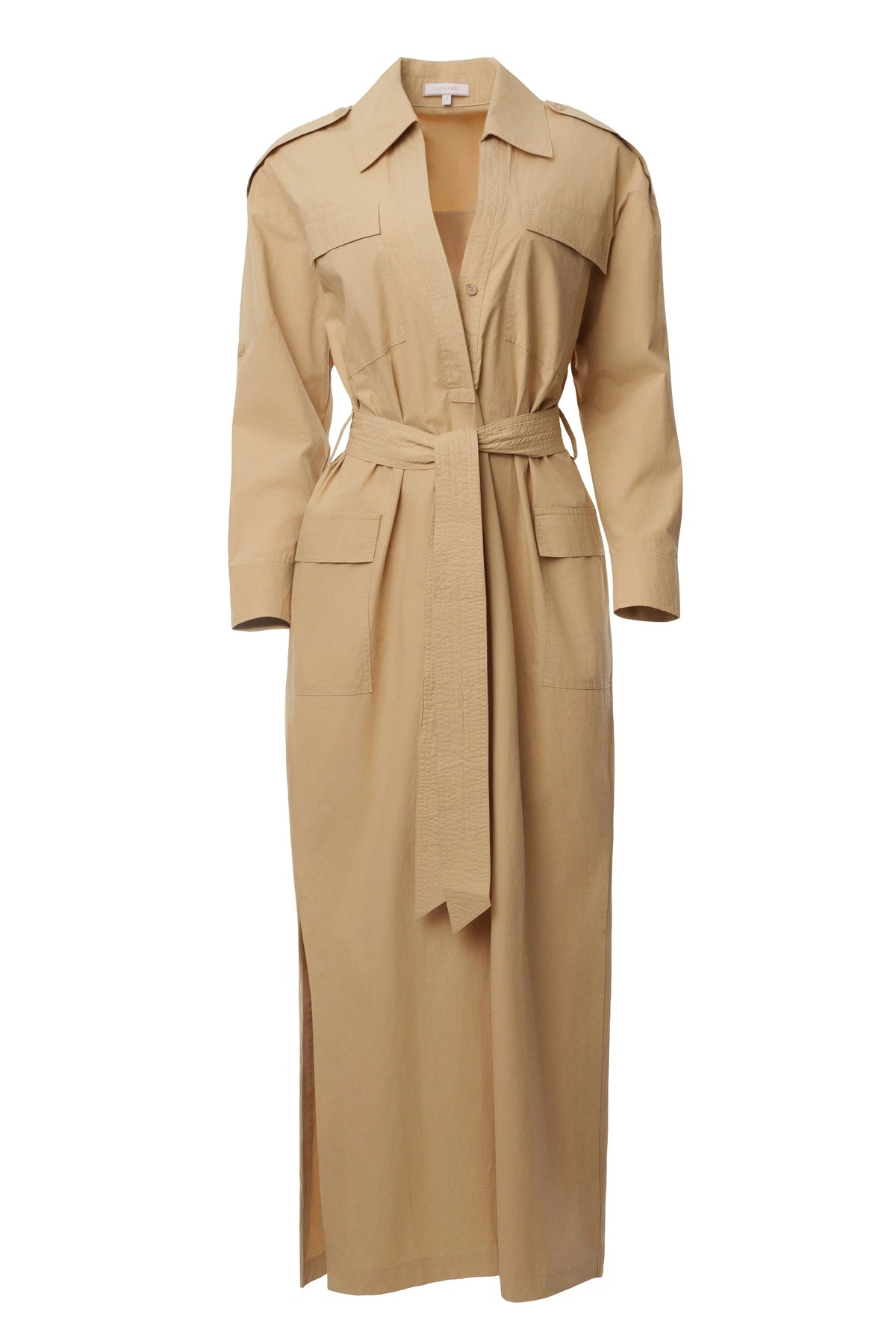 Khaki Harbor Shore Belted Maxi Dress