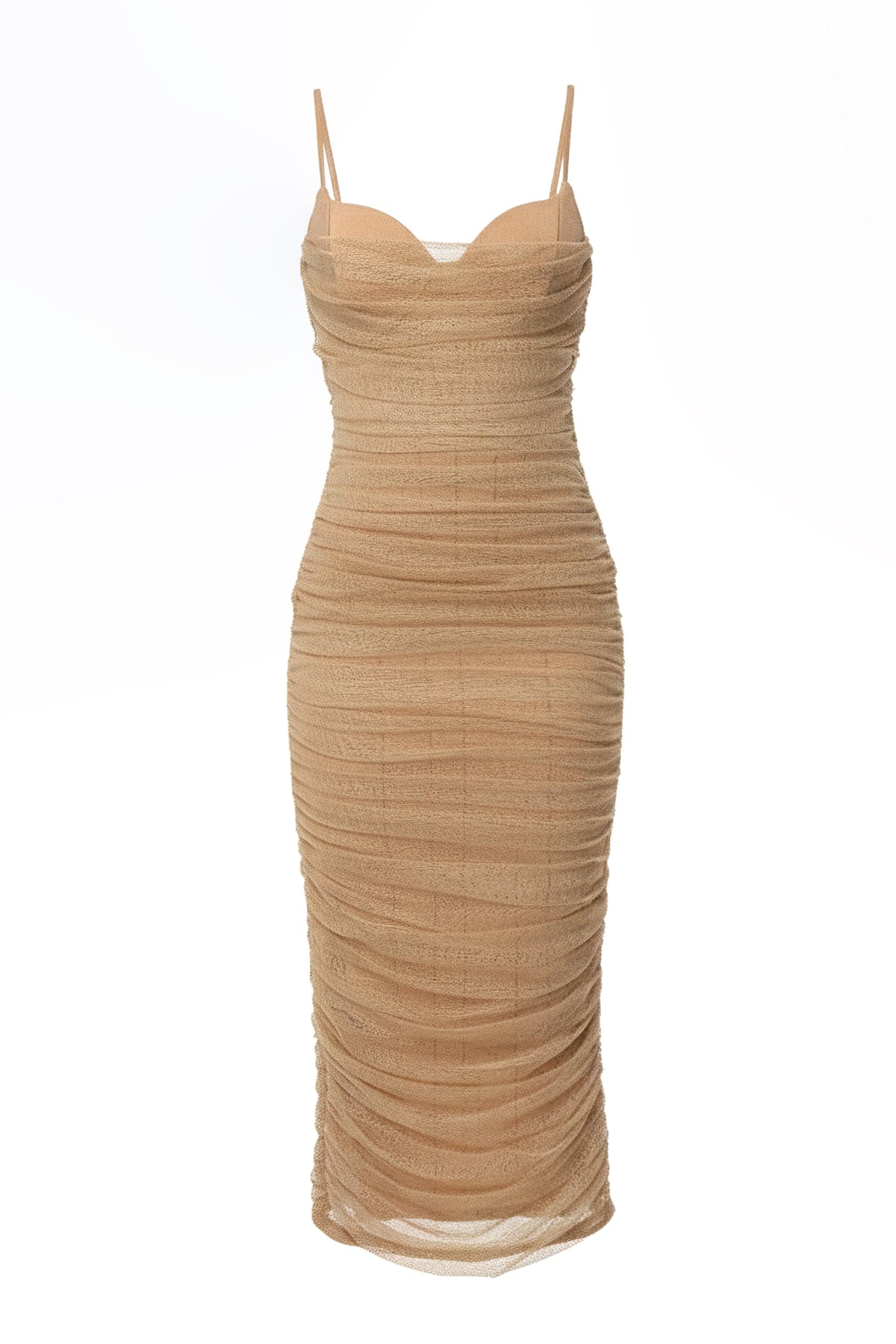 Beige True Form Midi Dress