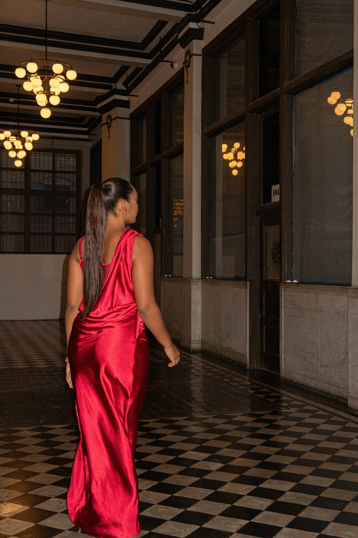 Red Anastacia Drape Maxi Dress