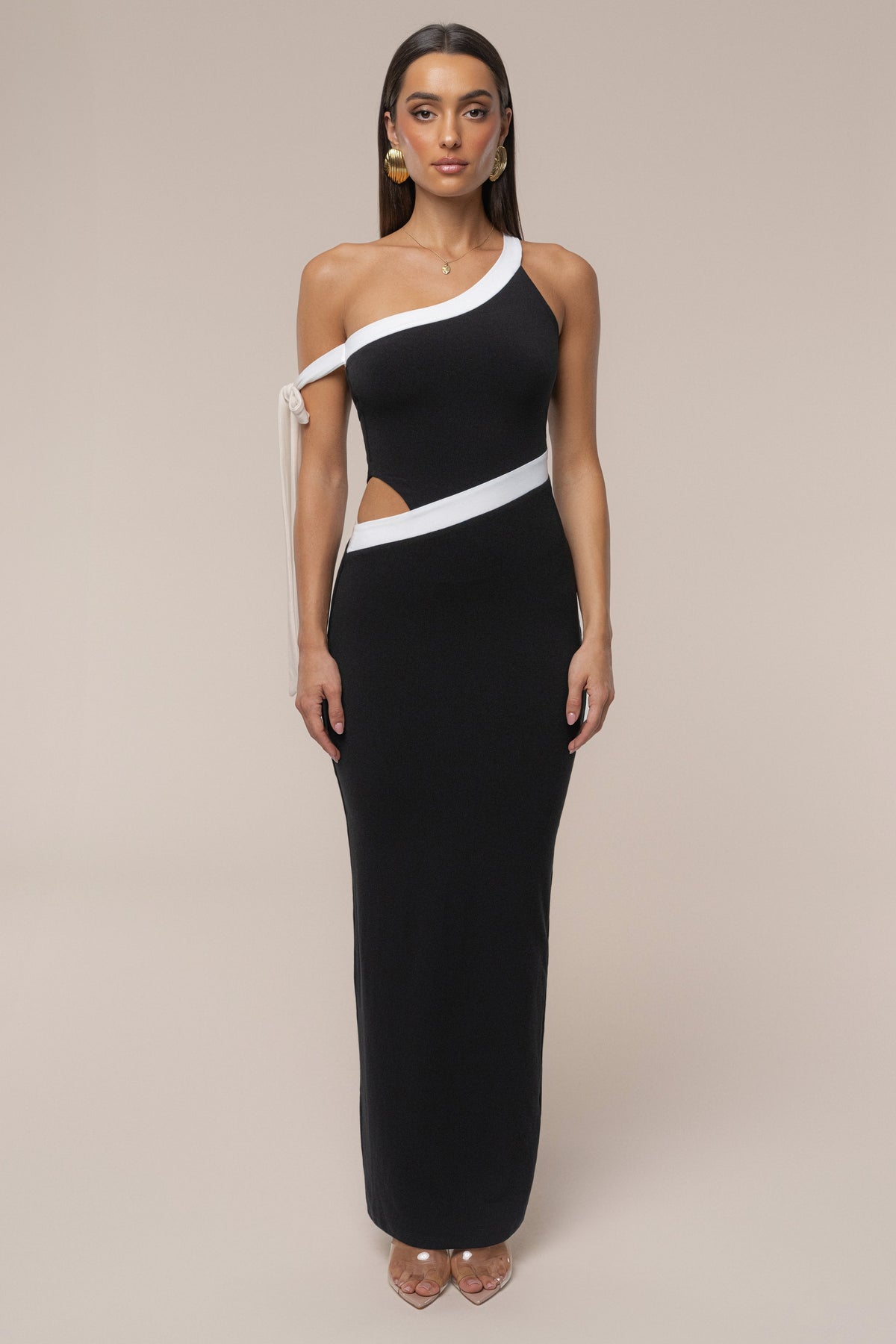Black Jorden Contrast Maxi Dress