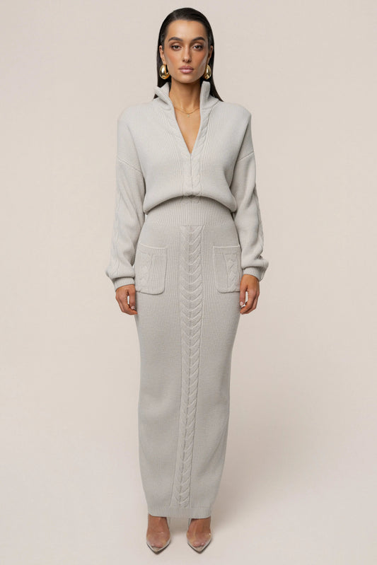 Stone Cozy Intentions Ribbed Dress