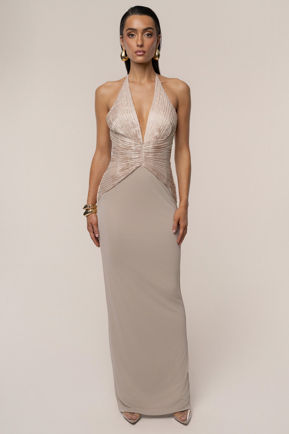 Champagne Enchanted Nights Maxi Dress