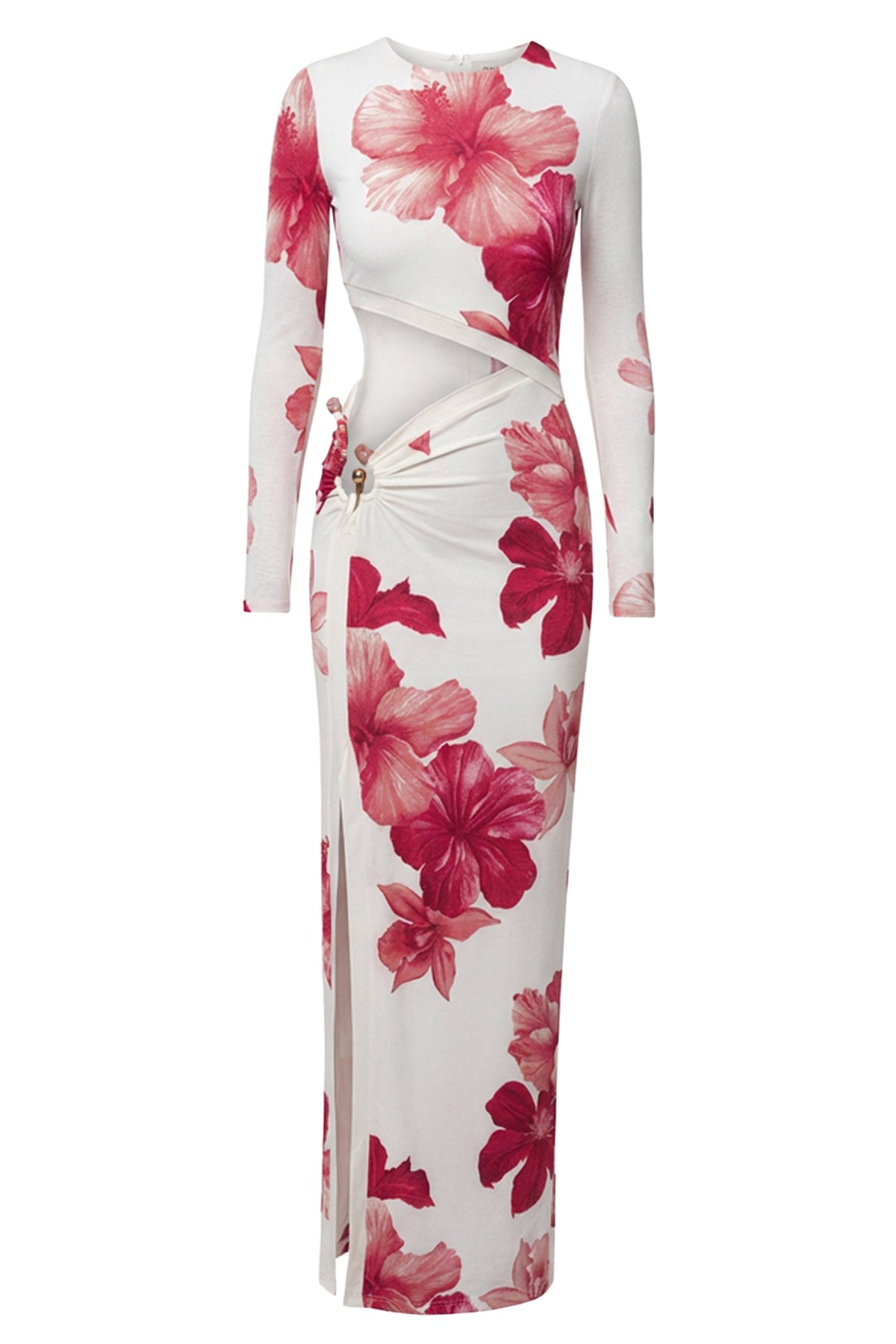 Red Floral Garden Oasis Maxi Dress