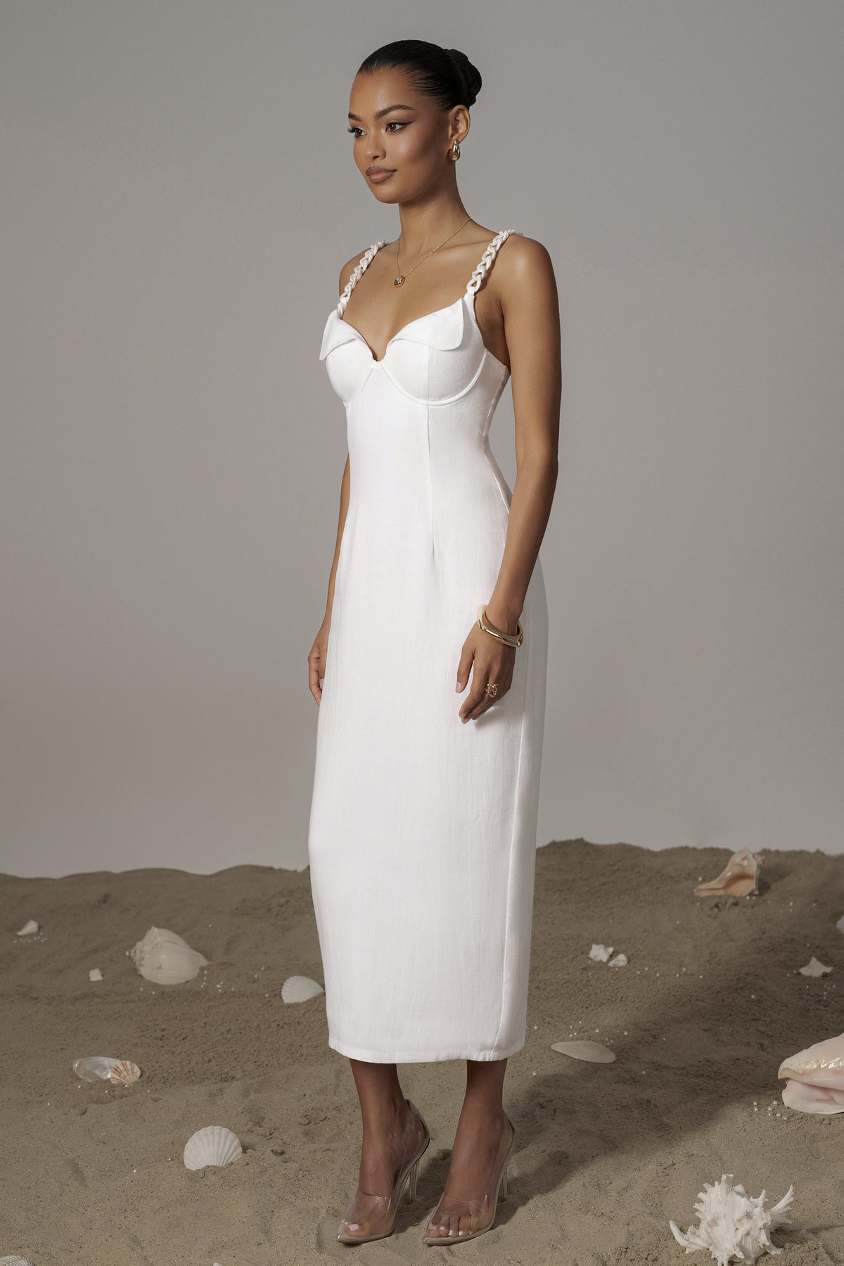 Ivory Secret Hideout Linen Dress