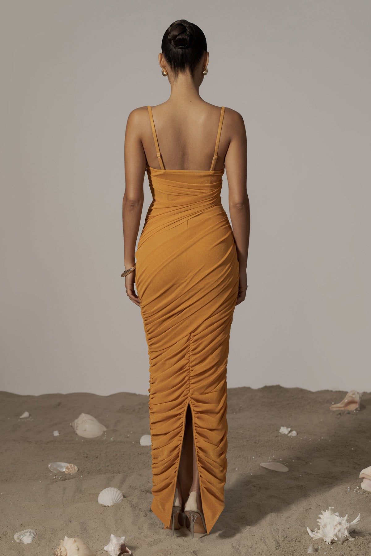 Yellow Catalina Lurex Knit Maxi Dress