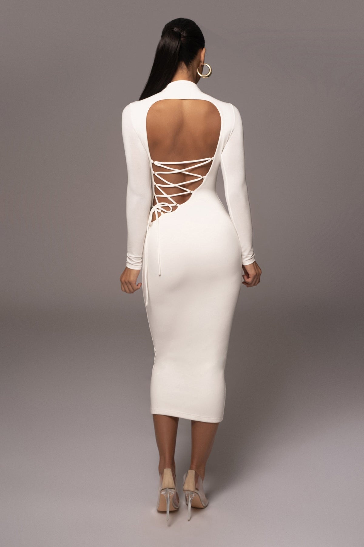 Ivory Shaye Mock Neck Dress