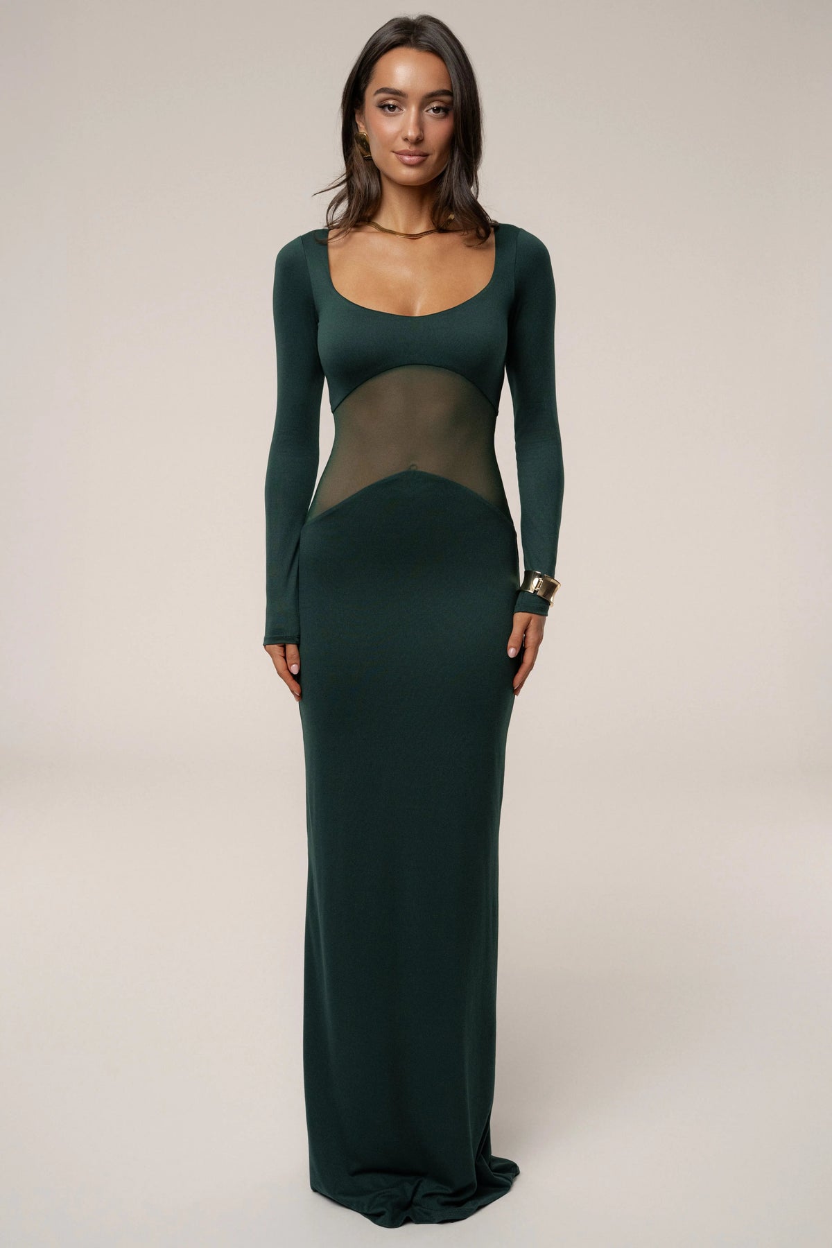 Emerald Glitz Hour Maxi Dress