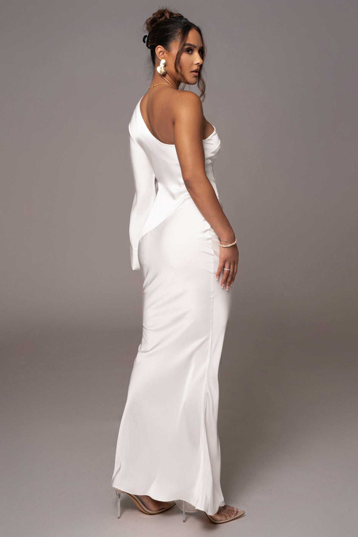 Ivory Femme Drape Maxi Dress